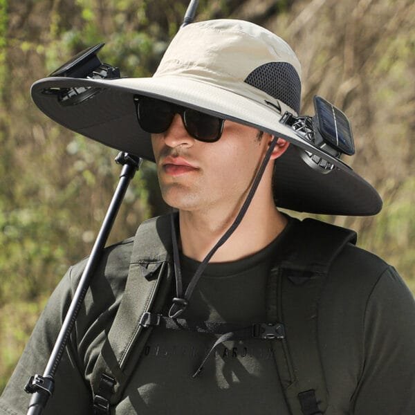 Outdoor Hat with Solar Fan - Image 2